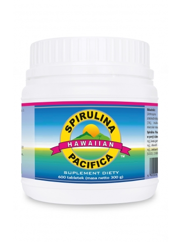 Spirulina Pacifica® hawajska 500 mg (600 tabletek) - suplement diety