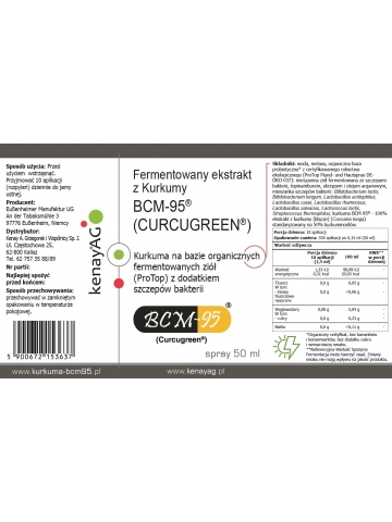 Kurkuma BCM-95® (BIOCURCUMIN®) - fermentowany ekstrakt (spray 50 ml)