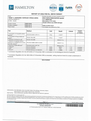 Ostropest plamisty z Siliphos® (60 kapsułek) - suplement diety