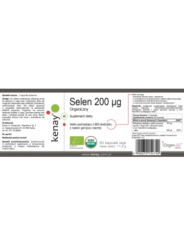 Selen 200 mcg Organiczny (60 kapsułek BIO) - suplement diety