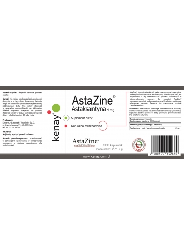 AstaZine® Astaksantyna 4 mg (300 kapsułek) - suplement diety