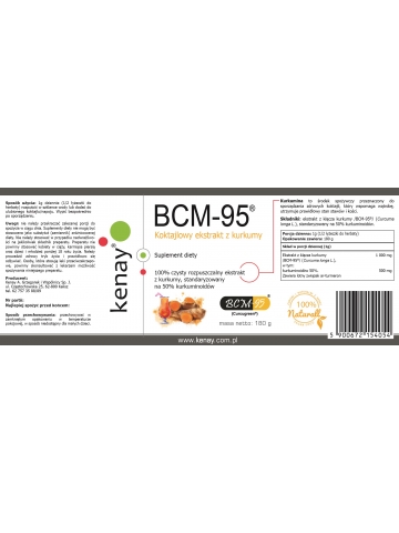 Kurkuma - rozpuszczalny ekstrakt BCM-95® (CURCUGREEN®) 180 g - suplement diety