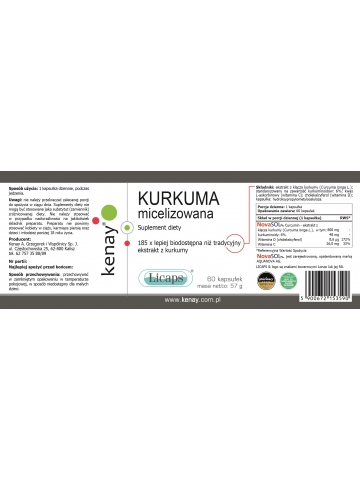 Kurkuma micelizowana (60 kapsułek Licaps®) - suplement diety