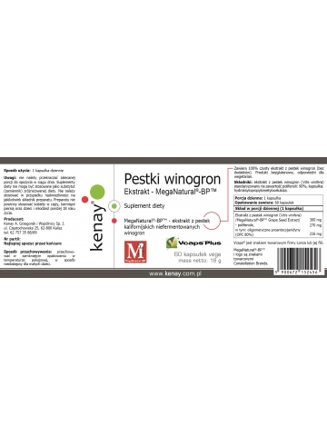 Ekstrakt z pestek winogron MegaNatural®-BP™ (60 kapsułek) - suplement diety