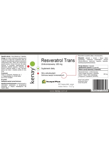 Resveratrol trans - zmikronizowany 100 mg (60 kapsułek) - suplement diety