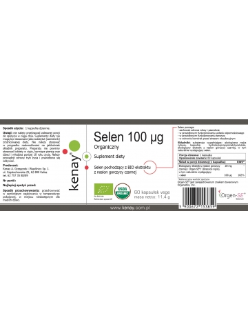 Selen 100 mcg Organiczny (60 kapsułek BIO) - suplement diety