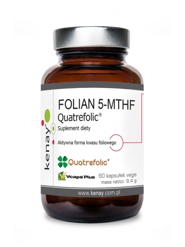 FOLIAN 5-MTHF (aktywny kwas foliowy) Quatrefolic® (60 kapsułek) - suplement diety