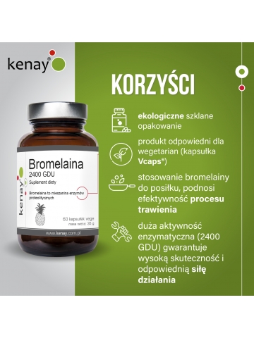 Bromelaina 2400 GDU (60 kapsułek) - suplement diety