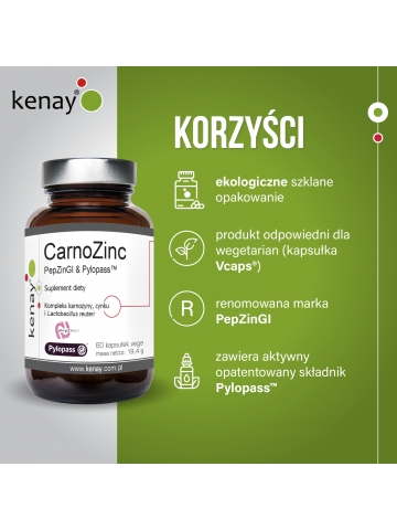 CarnoZinc PepZinGI & Pylopass™ (60 kapsułek) - suplement diety