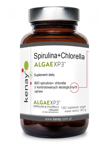 Spirulina+Chlorella ALGAEXP3™ (180 tabletek) - suplement diety