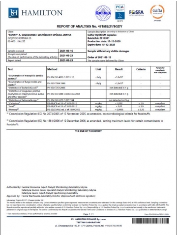 Siarka OptiMSM® (90 kapsułek) - suplement diety