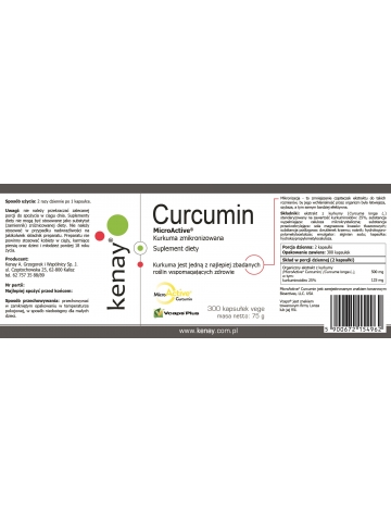 Kurkuma zmikronizowana - MicroActive Curcumin (300 kapsułek) - suplement diety