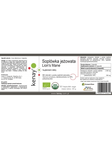 Soplówka jeżowata Lion's Mane (60 kapsułek vege) - suplement diety