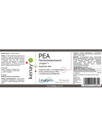 PEA Palmitoiloetanoloamid Levagen®+  (suplement diety) - 60 kapsułek