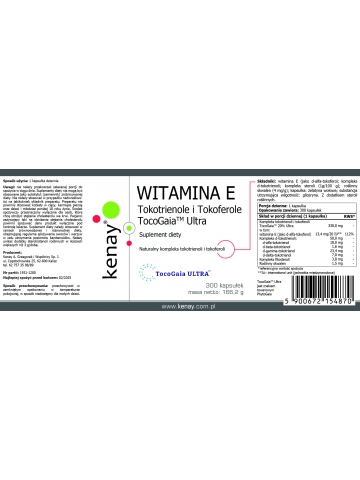 WITAMINA E Tokotrienole i Tokoferole TocoGaia™ Ultra /poprzednia nazwa EVNOL SUPRABIO™/(300 kapsułek) - suplement diety