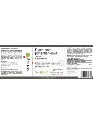 Dysmutaza ponadtlenkowa TetraSOD® (60 kapsułek) - suplement diety