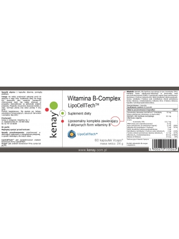 Witamina B Complex LipoCellTech™ (B Kompleks) (60 kapsułek) - suplement diety