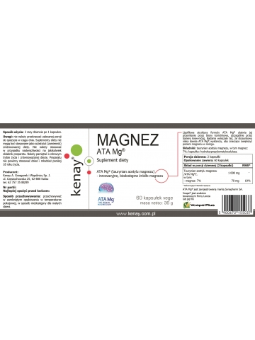 MAGNEZ ATA Mg® (60 kapsułek vege Vcaps®) - suplement diety