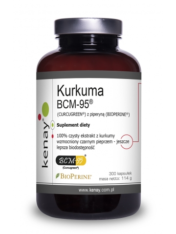 Kurkuma BCM-95® (CURCUGREEN®)  z piperyną (BIOPERINE®) (300 kapsułek) - suplement diety