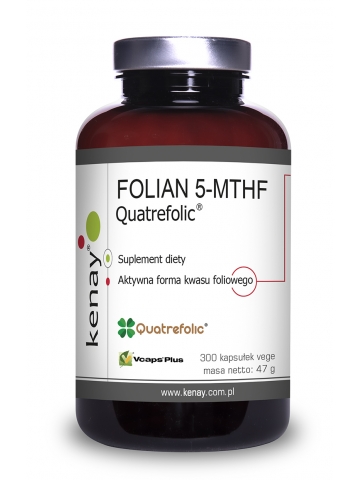 FOLIAN 5-MTHF (aktywny kwas foliowy) Quatrefolic® (300 kapsułek) - suplement diety