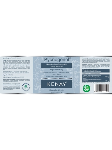 Produkt PREMIUM. Pycnogenol® Ekstrakt z kory francuskiej sosny morskiej (60 kapsułek) - suplement diety