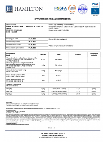 Witamina C liposomalna LipoCellTech™  (60 kapsułek vege) - suplement diety