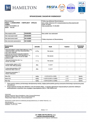 Witamina B12 (metylokobalamina) MecobalActive® (60 kapsułek) - suplement diety