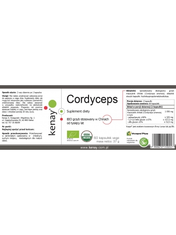 Cordyceps sinensis BIO (60 kapsułek) - 525 mg - suplement diety