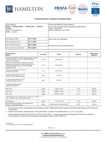 Spirulina Pacifica® hawajska 500 mg (2400 tabletek) - suplement diety