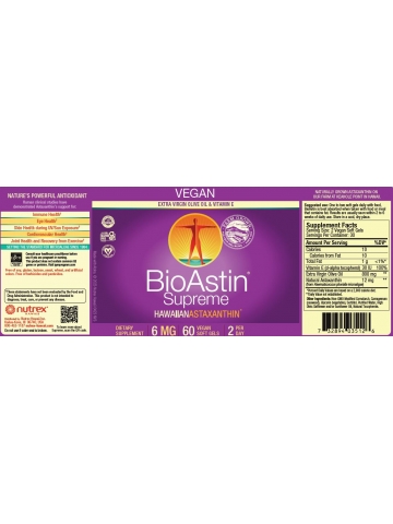 BioAstin® Supreme Astaksantyny 6 mg (60 kapsułek wegetariańskich) - suplement diety