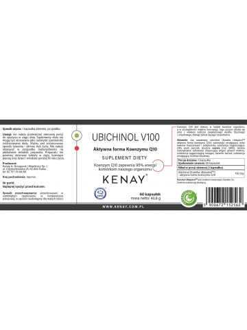 Ubichinol V100 aktywna forma Koenzymu Q10 (60 kapsułek) - suplement diety